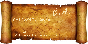 Czifrák Anna névjegykártya