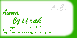 anna czifrak business card